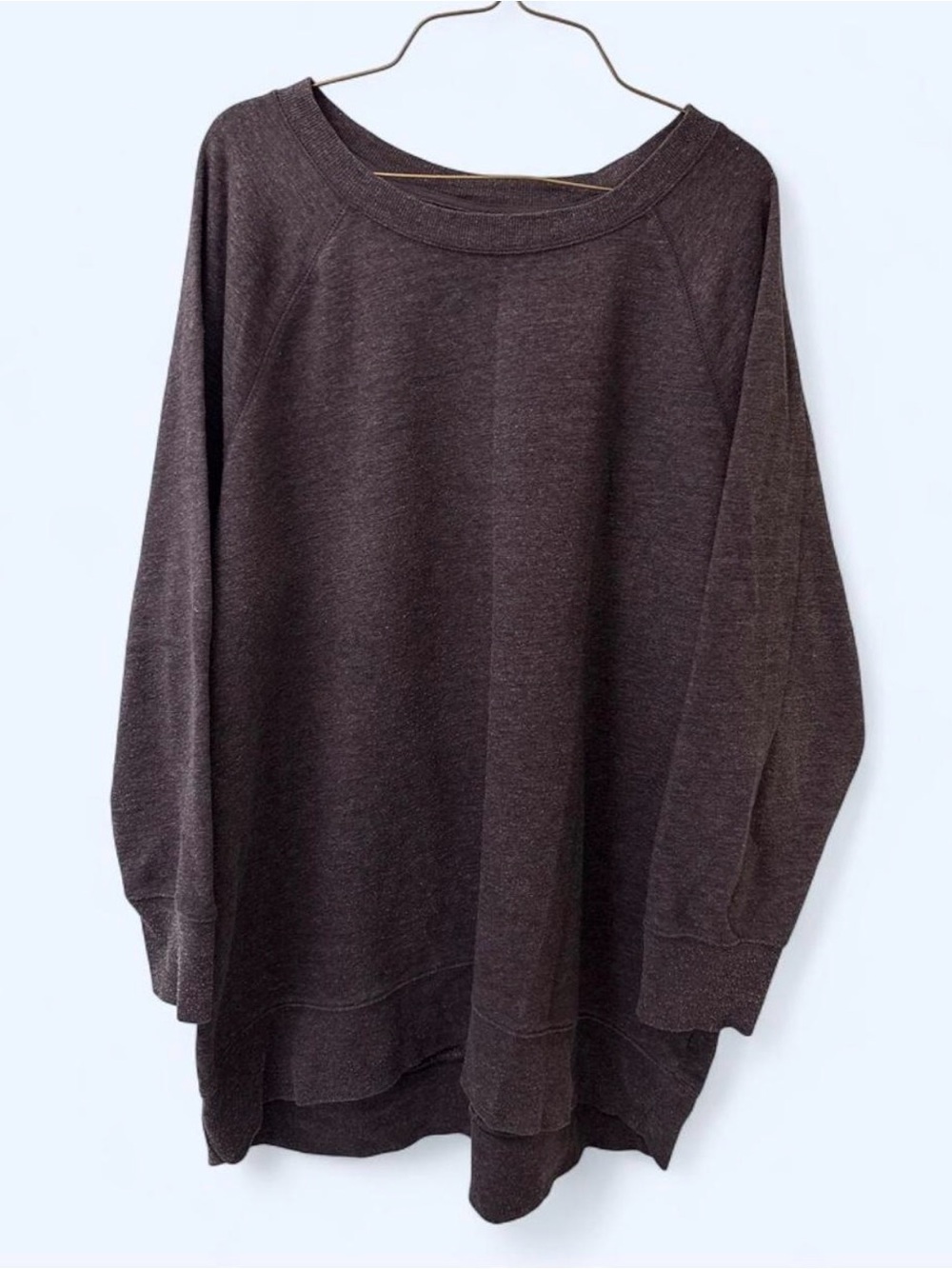 Cozy Soft Oversized Gray Heathered Sweatshirt Women's XL Relaxed Fit Fall Winter